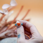 The Turquoise Lover's Ring in Spiny Oyster & Morenci Turquoise (Size 5.5) - Golden Road Crafted