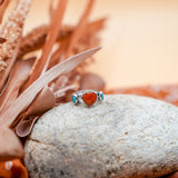 The Turquoise Lover's Ring in Spiny Oyster & Morenci Turquoise (Size 7) - Golden Road Crafted