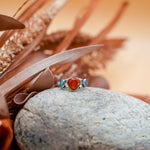 The Turquoise Lover's Ring in Spiny Oyster & Morenci Turquoise (Size 7.5) - Golden Road Crafted