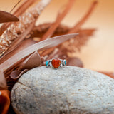 The Turquoise Lover's Ring in Spiny Oyster & Morenci Turquoise (Size 7.5) - Golden Road Crafted