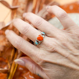 The Turquoise Lover's Ring in Spiny Oyster & Morenci Turquoise (Size 7.5) - Golden Road Crafted