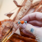 The Turquoise Lover's Ring in Spiny Oyster & Morenci Turquoise (Size 9) - Golden Road Crafted