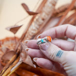 The Turquoise Lover's Ring in Spiny Oyster & Morenci Turquoise (Size 9) - Golden Road Crafted