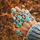 The Ventana Rectangle Ring (Choose Your Stone + Size) - Golden Road Crafted