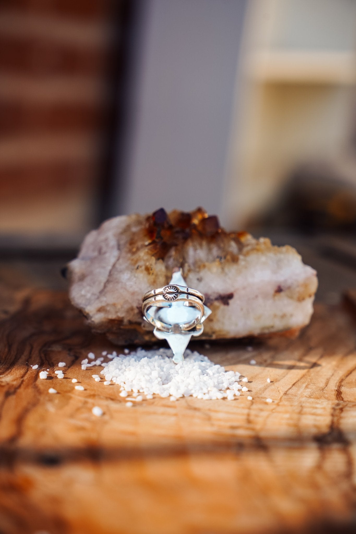 The Venus Ring in Campitos Turquoise (Size 8) - Golden Road Crafted