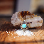 The Venus Ring in Campitos Turquoise (Size 8) - Golden Road Crafted