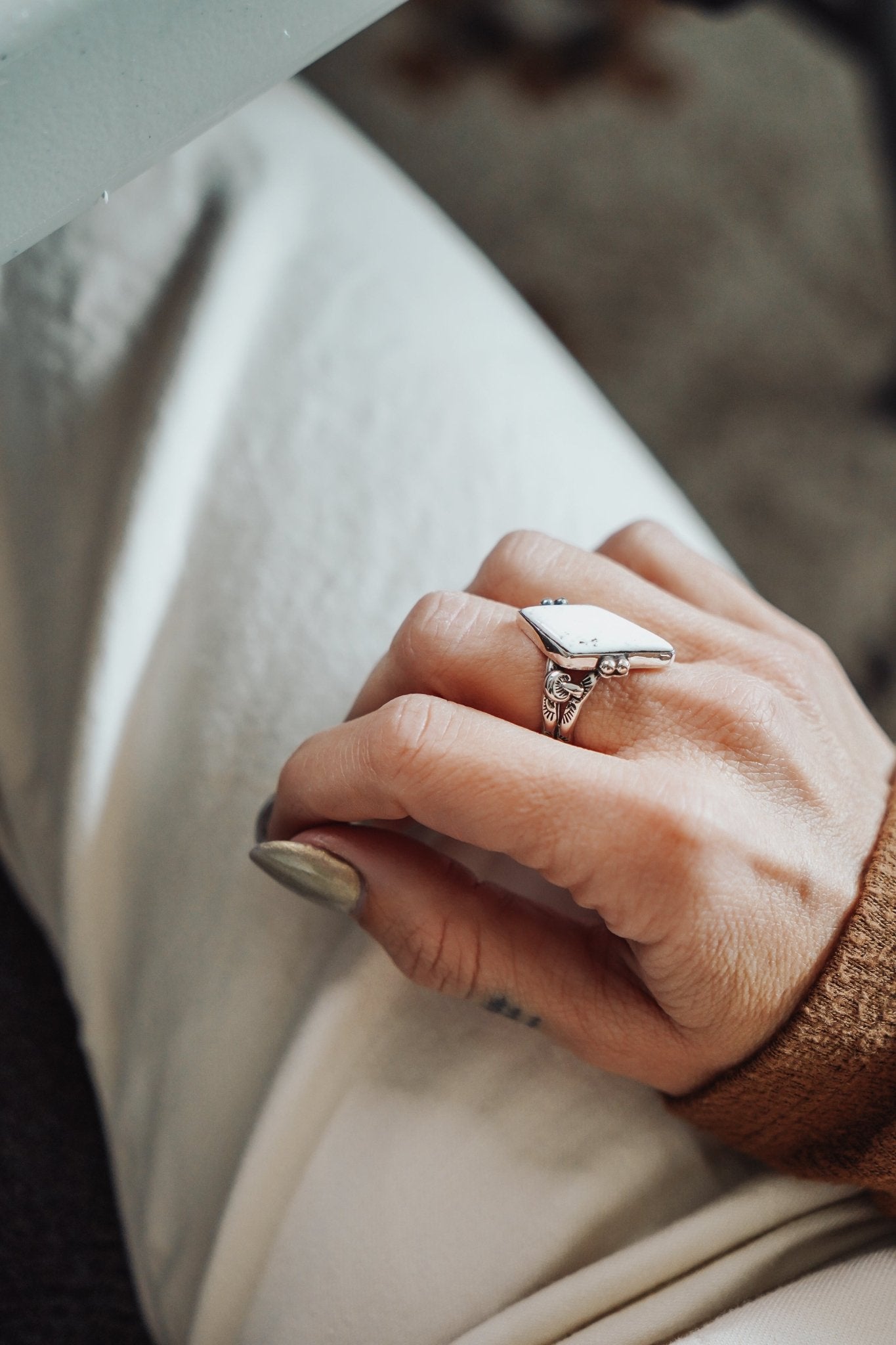 The White Buffalo Ring (Size 7) - Golden Road Crafted