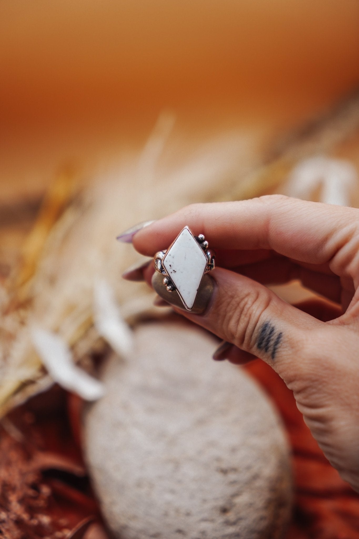 The White Buffalo Ring (Size 7) - Golden Road Crafted