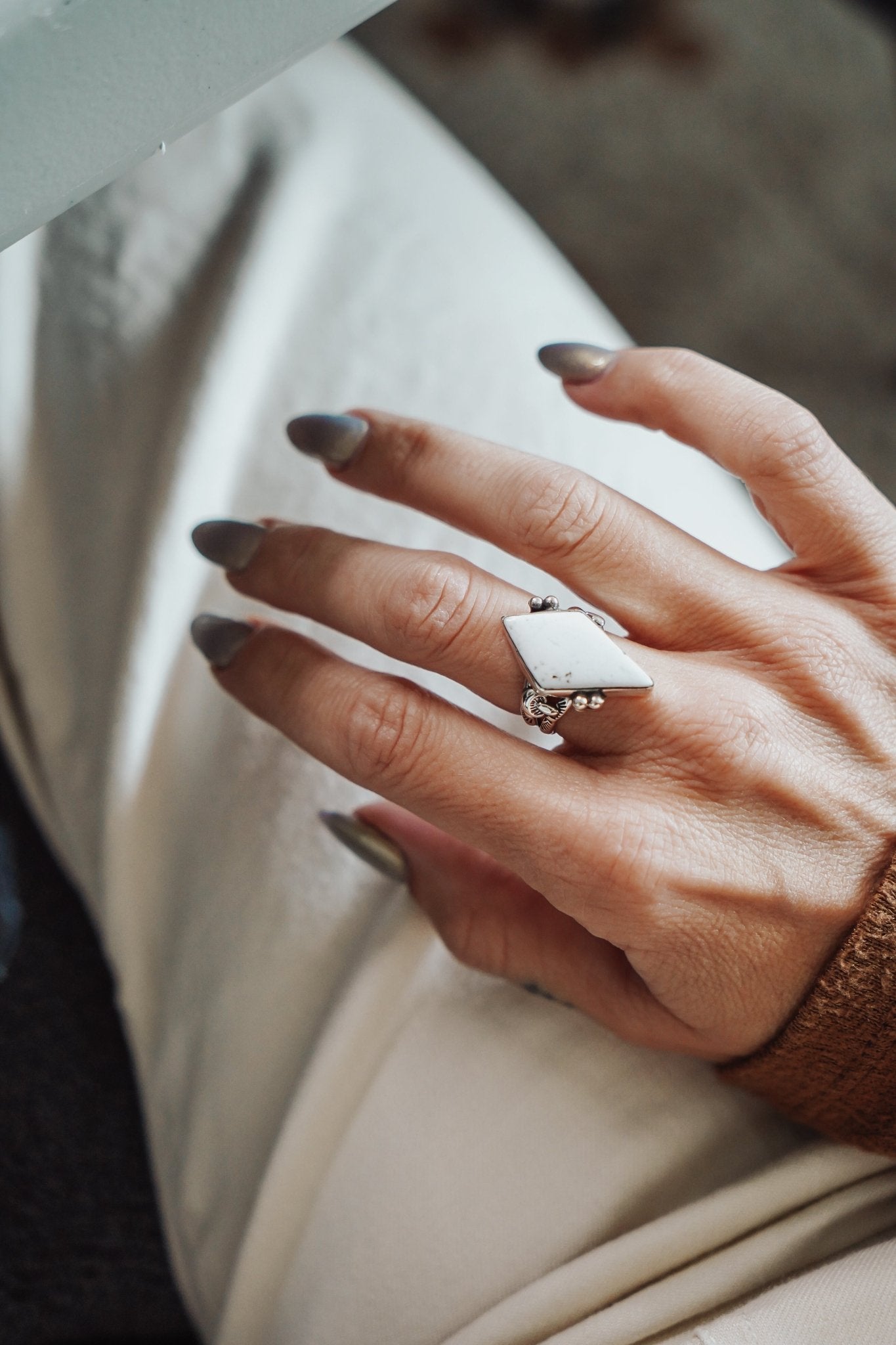 The White Buffalo Ring (Size 7) - Golden Road Crafted