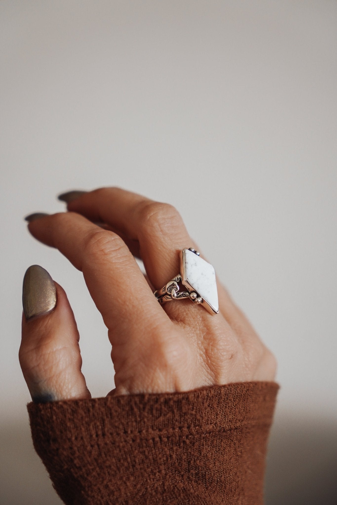 The White Buffalo Ring (Size 8) - Golden Road Crafted