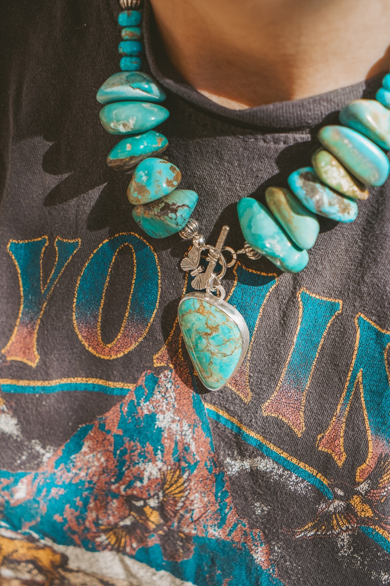 The Wild Mesa Necklace in Royston Turquoise - Golden Road Crafted