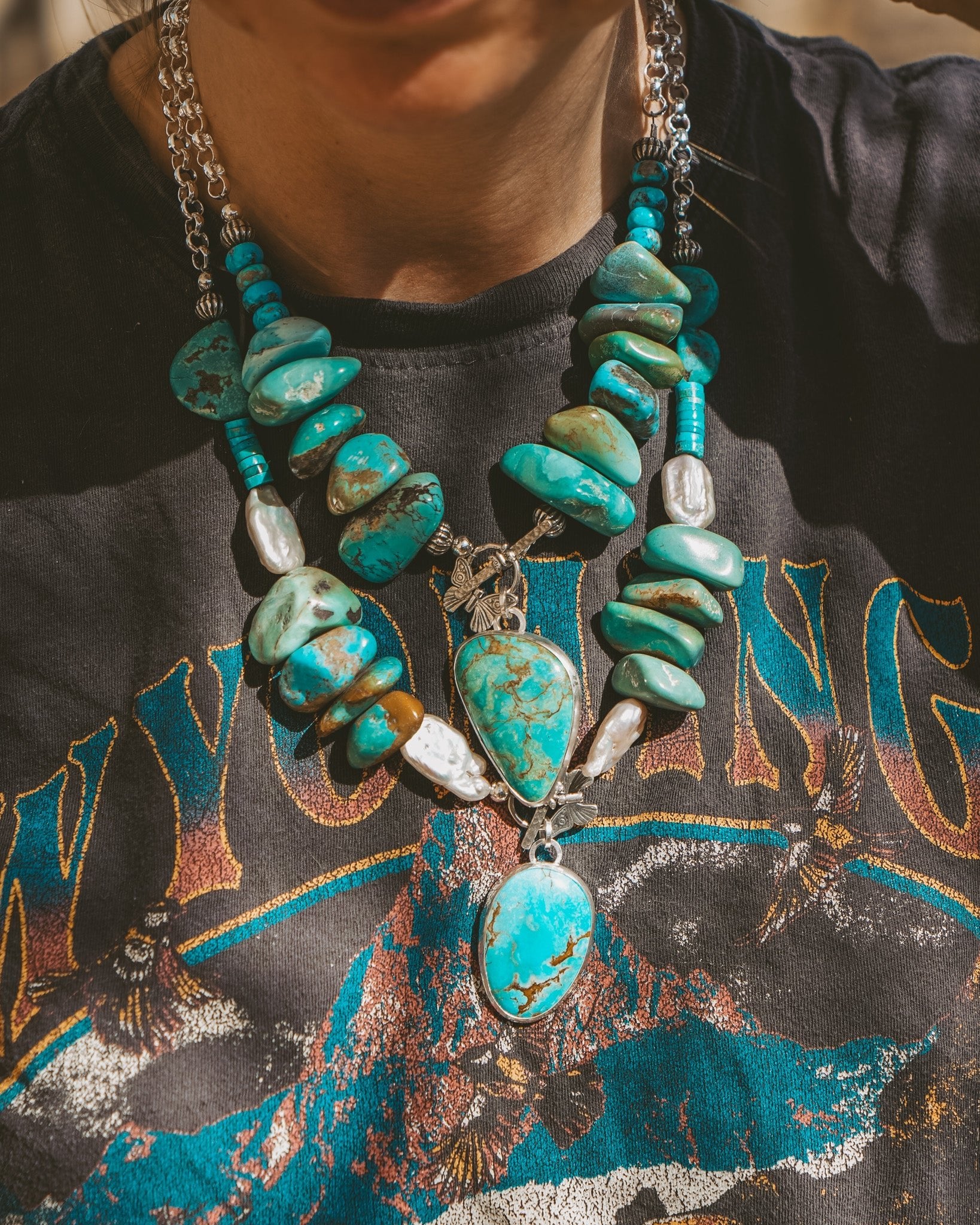 The Wild Mesa Necklace in Royston Turquoise - Golden Road Crafted