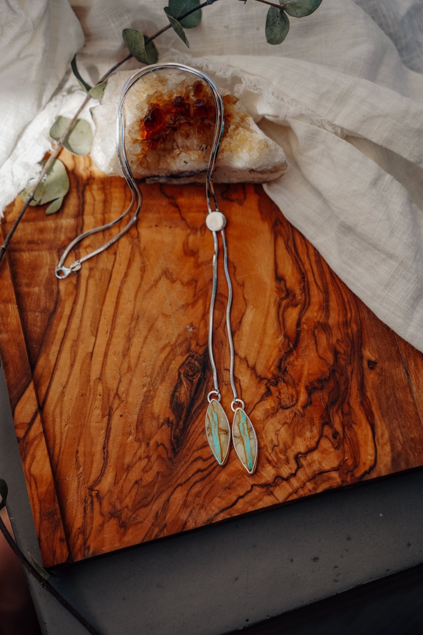 The Wilding Bolo in Royston Ribbon Turquoise - Golden Road Crafted