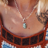 Toggle Necklace in Hubei Turquoise - Golden Road Crafted