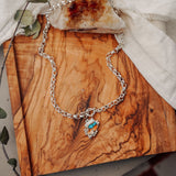 Toggle Necklace in Spiny Oyster with Kingman Turquoise - Golden Road Crafted