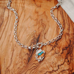 Toggle Necklace in Spiny Oyster with Kingman Turquoise - Golden Road Crafted