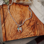 Toggle Necklace in Spiny Oyster with Kingman Turquoise - Golden Road Crafted