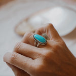 Traveler Ring in Hubei Turquoise (Size 7.5) - Golden Road Crafted