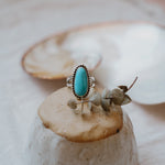 Traveler Ring in Hubei Turquoise (Size 7.5) - Golden Road Crafted