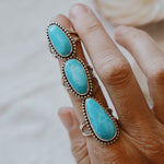 Traveler Ring in Hubei Turquoise (Size 7.5) - Golden Road Crafted
