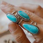 Traveler Ring in Hubei Turquoise (Size 7.5) - Golden Road Crafted