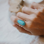 Traveler Ring in Hubei Turquoise (Size 8) - Golden Road Crafted