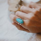 Traveler Ring in Hubei Turquoise (Size 8) - Golden Road Crafted