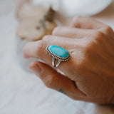 Traveler Ring in Hubei Turquoise (Size 8) - Golden Road Crafted