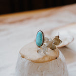 Traveler Ring in Hubei Turquoise (Size 8) - Golden Road Crafted