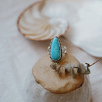 Traveler Ring in Hubei Turquoise (Size 9.5) - Golden Road Crafted