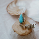 Traveler Ring in Hubei Turquoise (Size 9.5) - Golden Road Crafted