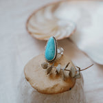 Traveler Ring in Hubei Turquoise (Size 9.5) - Golden Road Crafted