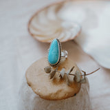 Traveler Ring in Hubei Turquoise (Size 9.5) - Golden Road Crafted
