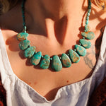 Turquoise Bead Necklace - Golden Road Crafted