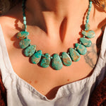 Turquoise Bead Necklace - Golden Road Crafted