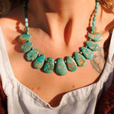Turquoise Bead Necklace - Golden Road Crafted