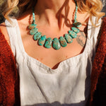 Turquoise Bead Necklace - Golden Road Crafted