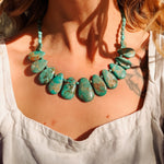 Turquoise Bead Necklace - Golden Road Crafted
