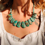 Turquoise Bead Necklace - Golden Road Crafted