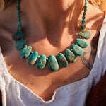 Turquoise Bead Necklace - Golden Road Crafted