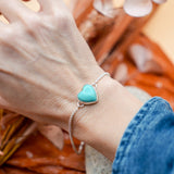 Turquoise Lovers Bracelet in Tyrone Turquoise - Golden Road Crafted