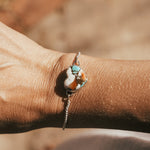 Turquoise Lovers Bracelet in White Buffalo, Spiny Oyster, & Kingman Turquoise - Golden Road Crafted