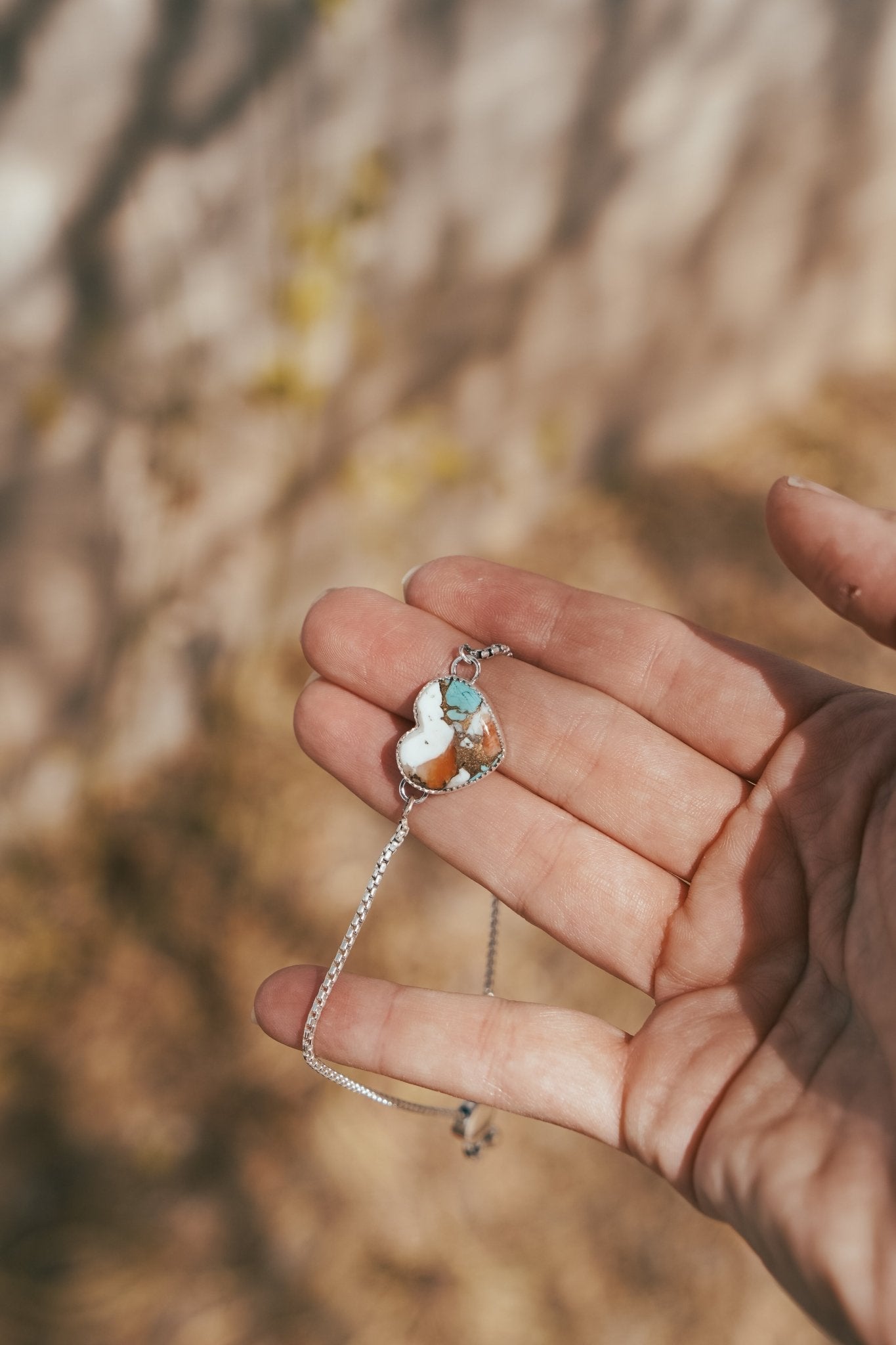 Turquoise Lovers Bracelet in White Buffalo, Spiny Oyster, & Kingman Turquoise - Golden Road Crafted