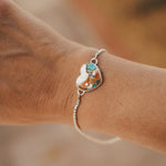 Turquoise Lovers Bracelet in White Buffalo, Spiny Oyster, & Kingman Turquoise - Golden Road Crafted