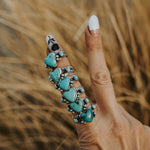 Turquoise Lover's Ring in Tyrone & Carico Lake Turquoise - Golden Road Crafted