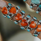 Turquoise Lovers Ring Spiny Oyster & Morenci Turquoise - Golden Road Crafted
