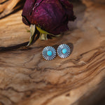 Turquoise Petal Studs - Golden Road Crafted