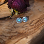 Turquoise Petal Studs - Golden Road Crafted
