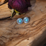 Turquoise Petal Studs - Golden Road Crafted