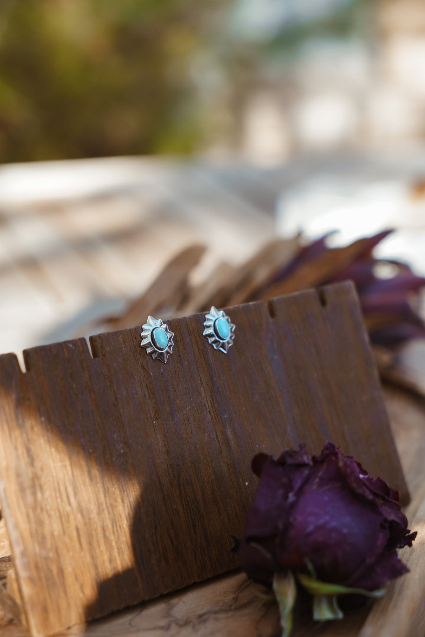 Turquoise Starlight Studs - Golden Road Crafted